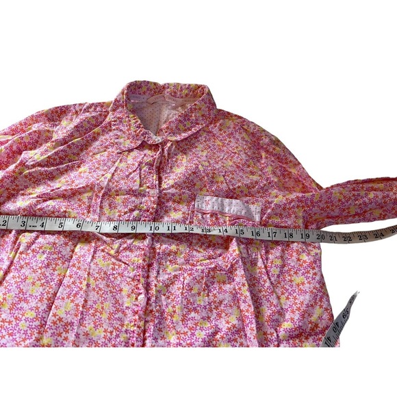 Victorias Secret Night Shirt Womens Medium Pink Floral Cottagecore Sleep Shirt - Picture 11 of 13